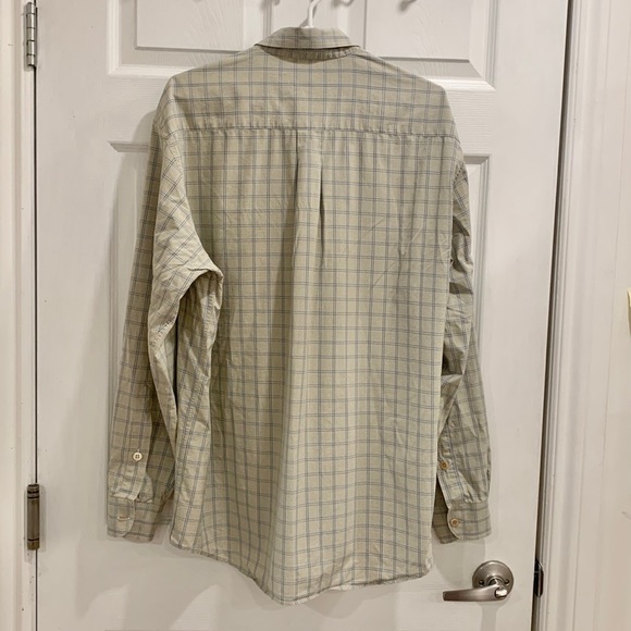 Ermenegildo Zegna Beige Blue Checked Button Up Shirt - Picture 6 of 13